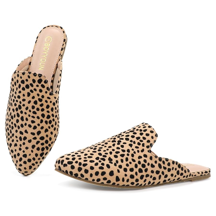 BOYYOUN Mules for Women Comfortable Slip On Backless Flats Pointed Toe Loafers for Work and Casua... | Amazon (US)