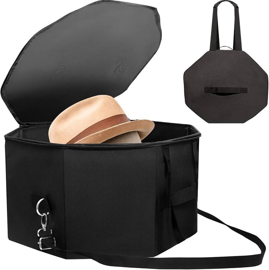 Extra Large Hard Shell Hat Travel Case for Women & Men - Portable Cowboy Hat Box Organizer with H... | Amazon (US)