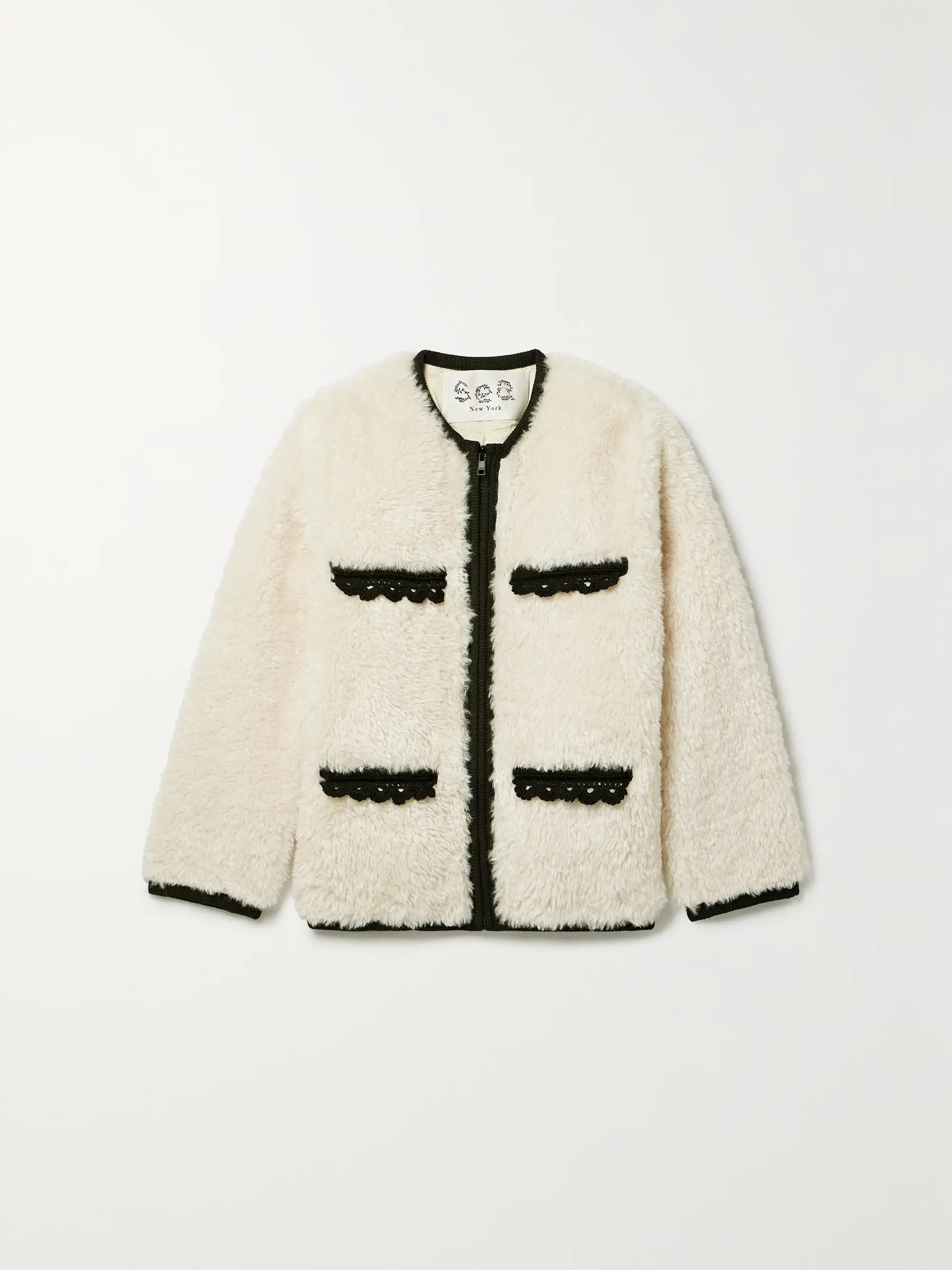 SEA Harper crocheted wool-trimmed faux fur jacket | NET-A-PORTER | NET-A-PORTER APAC