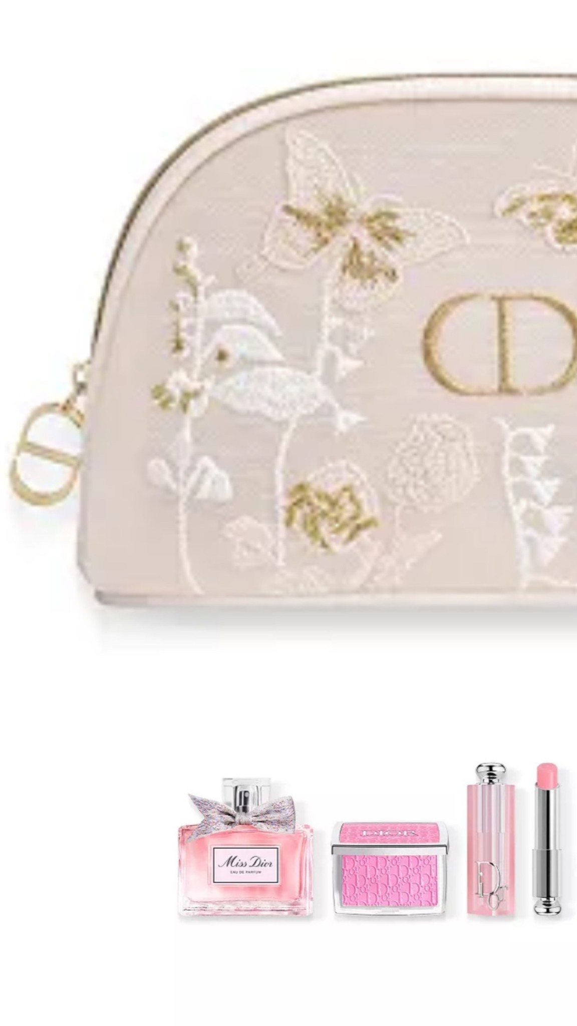 4-Pc. Dior Limited-Edition Lucky Miss Ritual Gift Set: Miss Dior Eau de Parfum, 1.7 oz.; Dior Addict Lip Glow - 001 Pink, 0.11 oz.; Rosy Glow Blush - 001 Pink, 0.15 oz.; Pouch

#LTKSaleAlert #LTKBeauty #LTKSpringSale