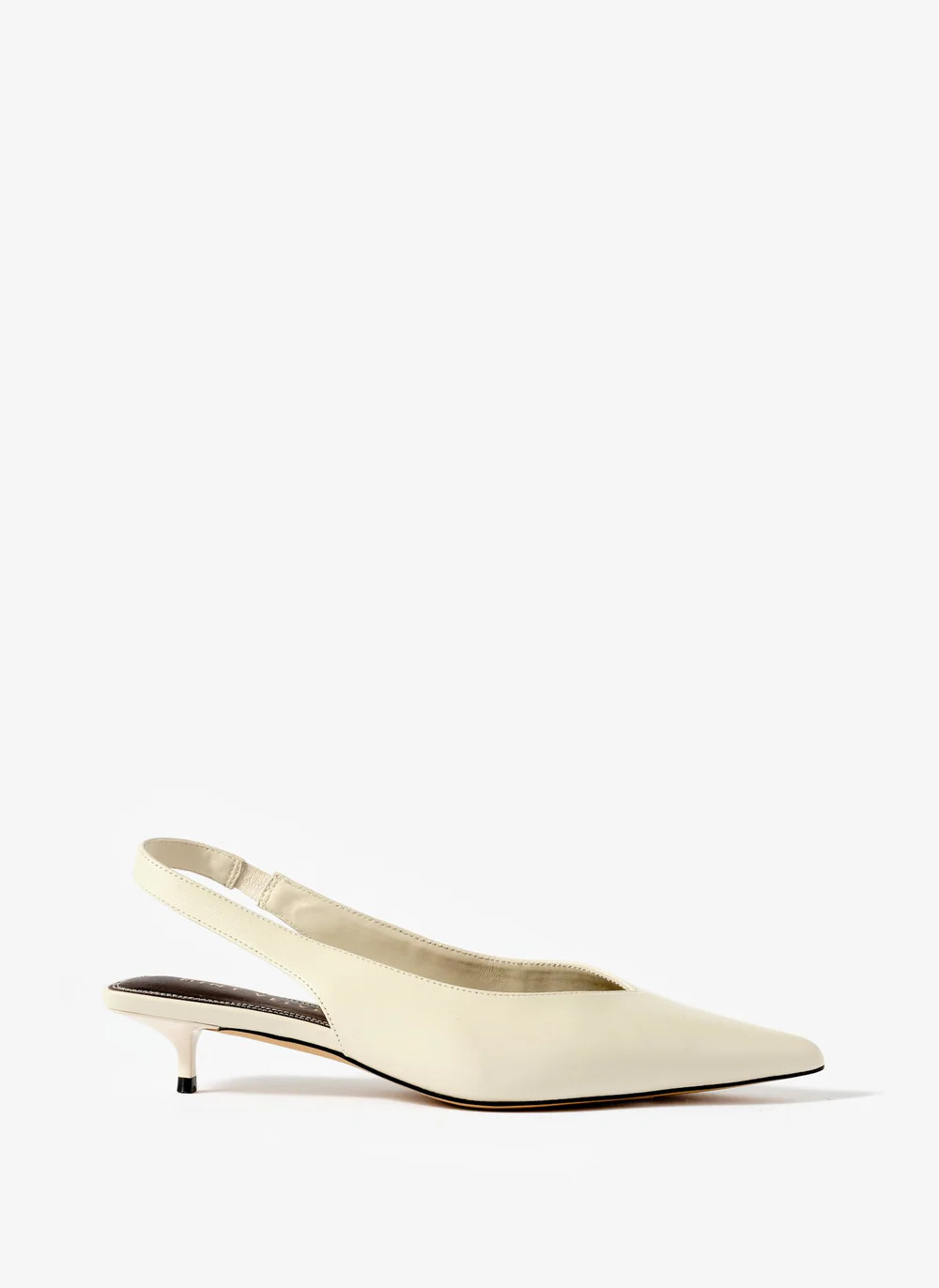 Skye White Leather Slingback Court Heels | Mint Velvet