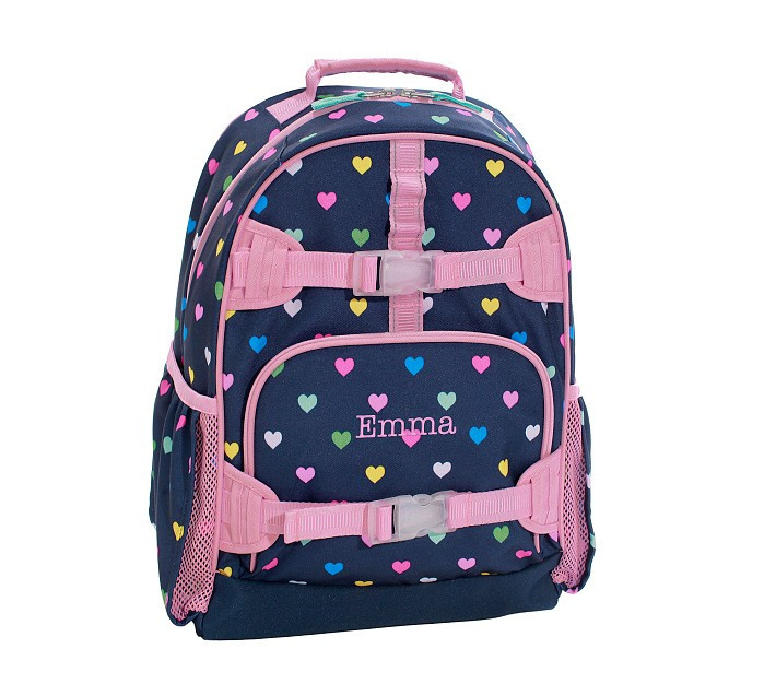 Mackenzie Navy Pink Multi Hearts Backpacks | Pottery Barn Kids