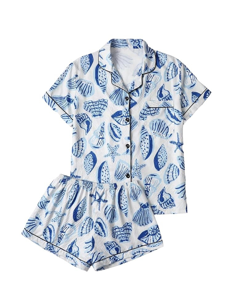 SOLY HUX Women's Short Pajamas Printed Short Sleeve Lounge Set Matching Shirt and Shorts Vacation... | Amazon (US)