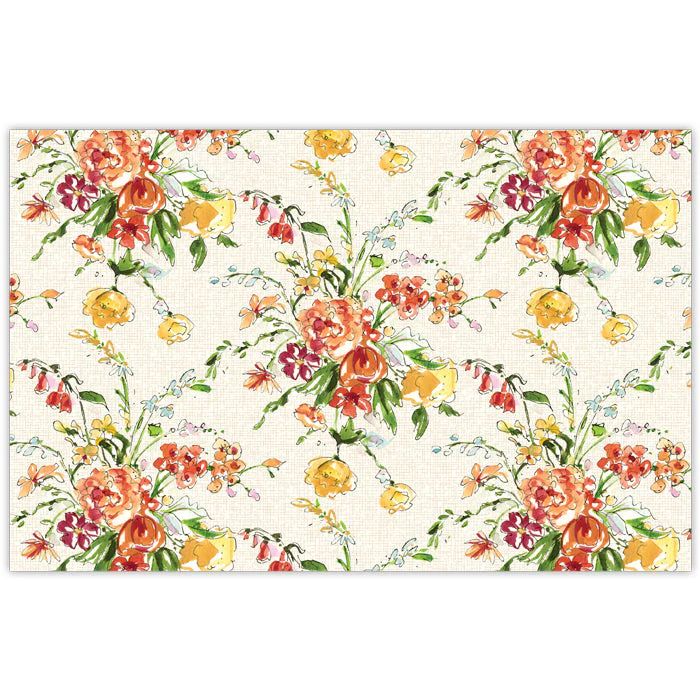 Red and Yellow Floral Mix Placemats | Rosanne Beck Collections