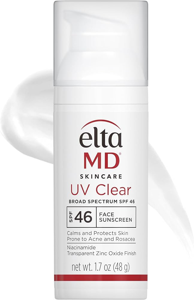EltaMD UV Clear Face Sunscreen, SPF 46 Oil Free Sunscreen with Zinc Oxide, Protects and Calms Sen... | Amazon (US)