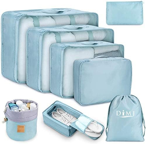Amazon.com: Packing Cubes for Travel, 8Pcs Travel Cubes Set Foldable Suitcase Organizer Lightweig... | Amazon (US)