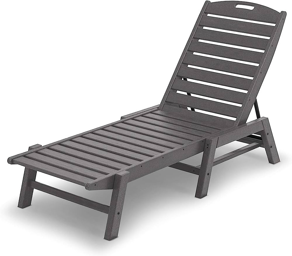 POLYWOOD Nautical Patio Chaise, Slate Grey | Amazon (US)