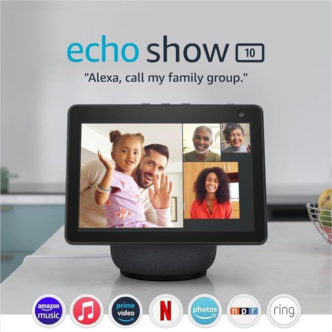 Echo Show 10 (3rd Gen) | Our best-sounding smart display with motion and Alexa | Charcoal | Amazon (US)