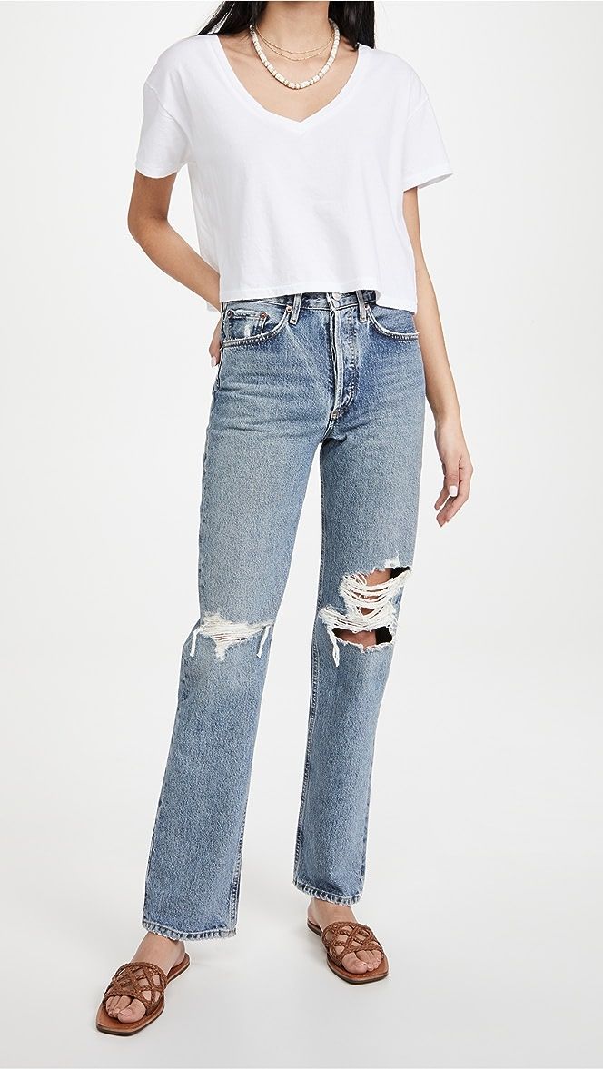 Lana Mid Rise Vintage Straight Jeans | Shopbop