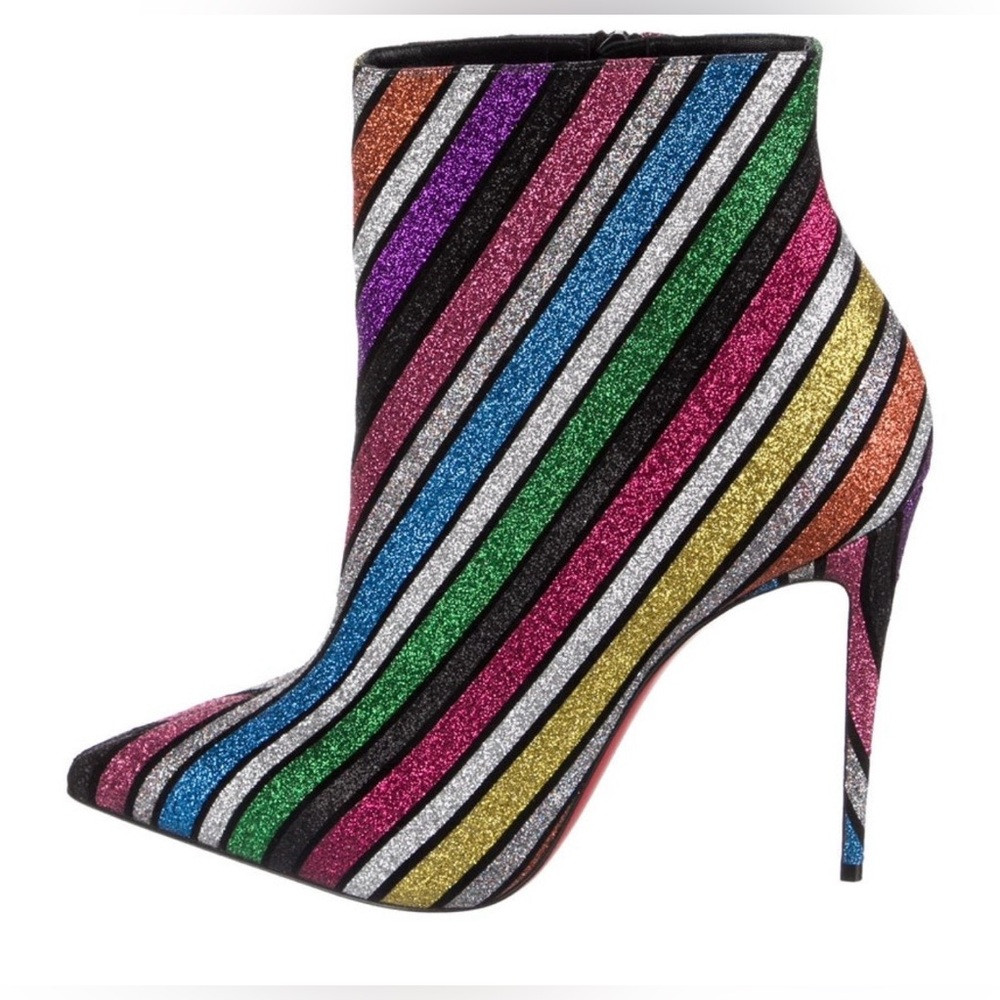 Christian Louboutin So Kate stripped Colorful Striped Ankle Boots size 39 | Poshmark