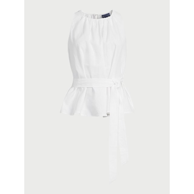 Scoop Women's High Neck Belted Linen Blend Halter Top, Sizes XS-XXL | Walmart (US)