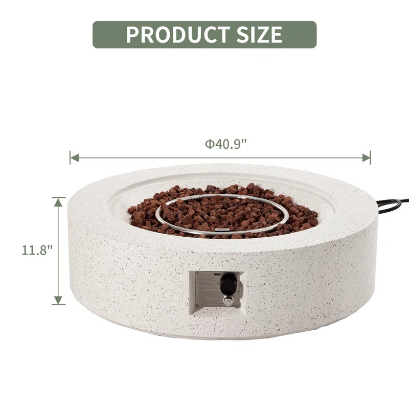 Borgia Concrete Propane Fire Pit Table | Wayfair North America