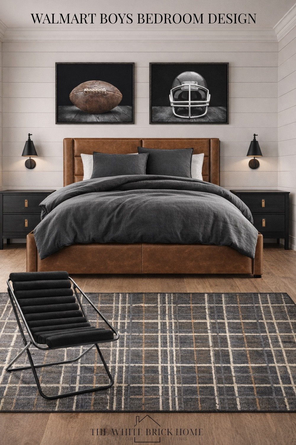 Affordable Walmart finds for this stylish, cool boys bedroom idea! 
🖤🖤
Boys room, boys bedroom, kids room, kids bedroom, teen boy, teen boy bedroom, boys room football, boys room sports, sports bedroom, boys room wall art, boys room bed, boys room rug, boys room wall sconce, boys room decor ideas, boys room affordable furniture, affordable boys room, Walmart boys room, Walmart kids bedroom, Walmart boys bedroom, boys room leather bed, boys room chair, boys room wall sconce, boys room decor, boys room design 


#LTKSaleAlert #LTKKids #LTKHome