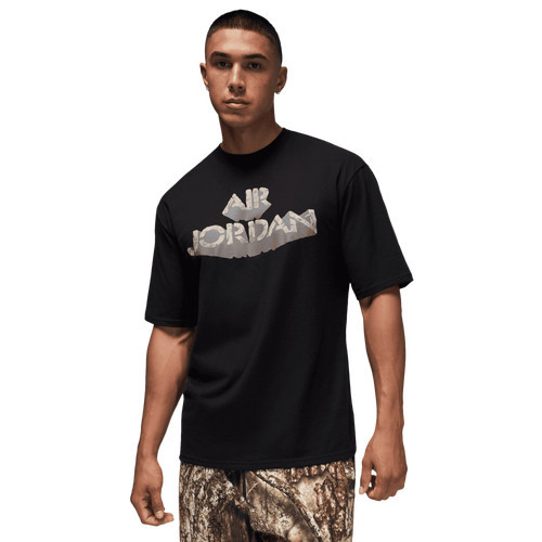 Jordan Mens Jordan AJ 4 Cave '85 Short Sleeve Crew - Mens Black/Olive/Brown Size XXL | Foot Locker (US)