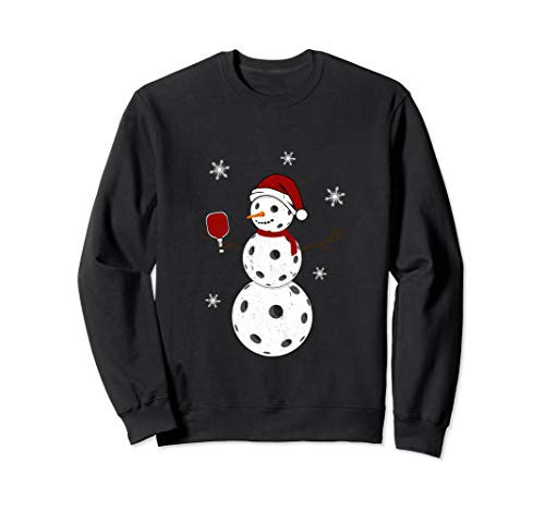 Funny Merry Christmas Snowman Playing Pickleball Sweatshirt | Amazon (US)