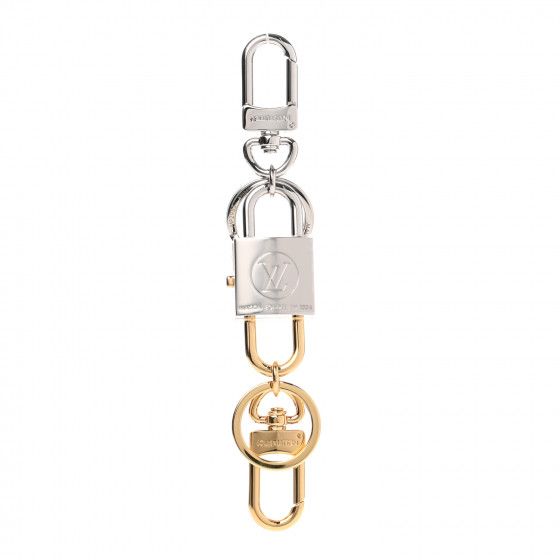 LOUIS VUITTON BFF Padlock Bag Charm Key Holder Gold Silver | Fashionphile