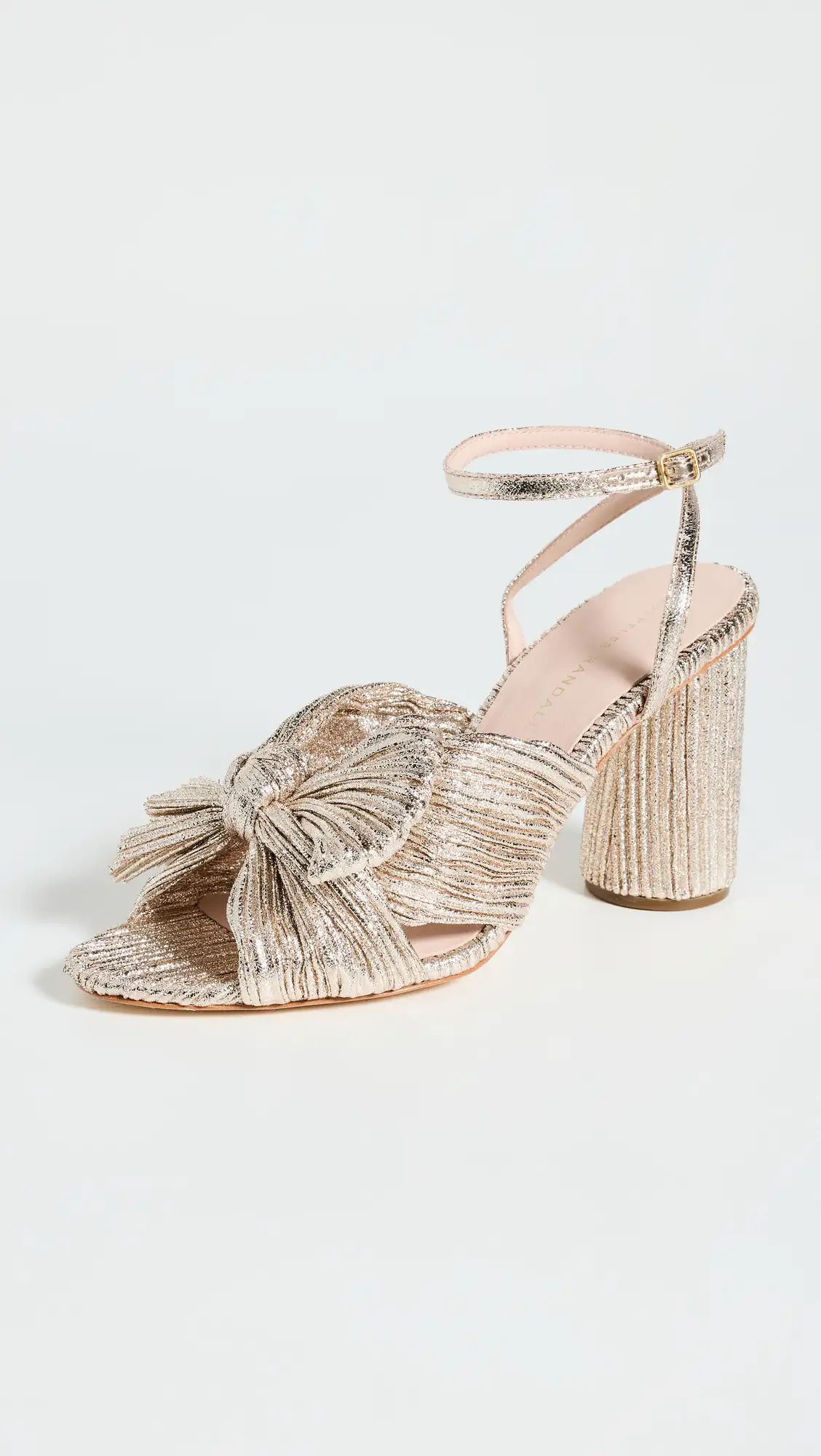 Loeffler Randall Camellia Pleated Knot Heeled Sandals with Ankle Strap | Shopbop | Shopbop
