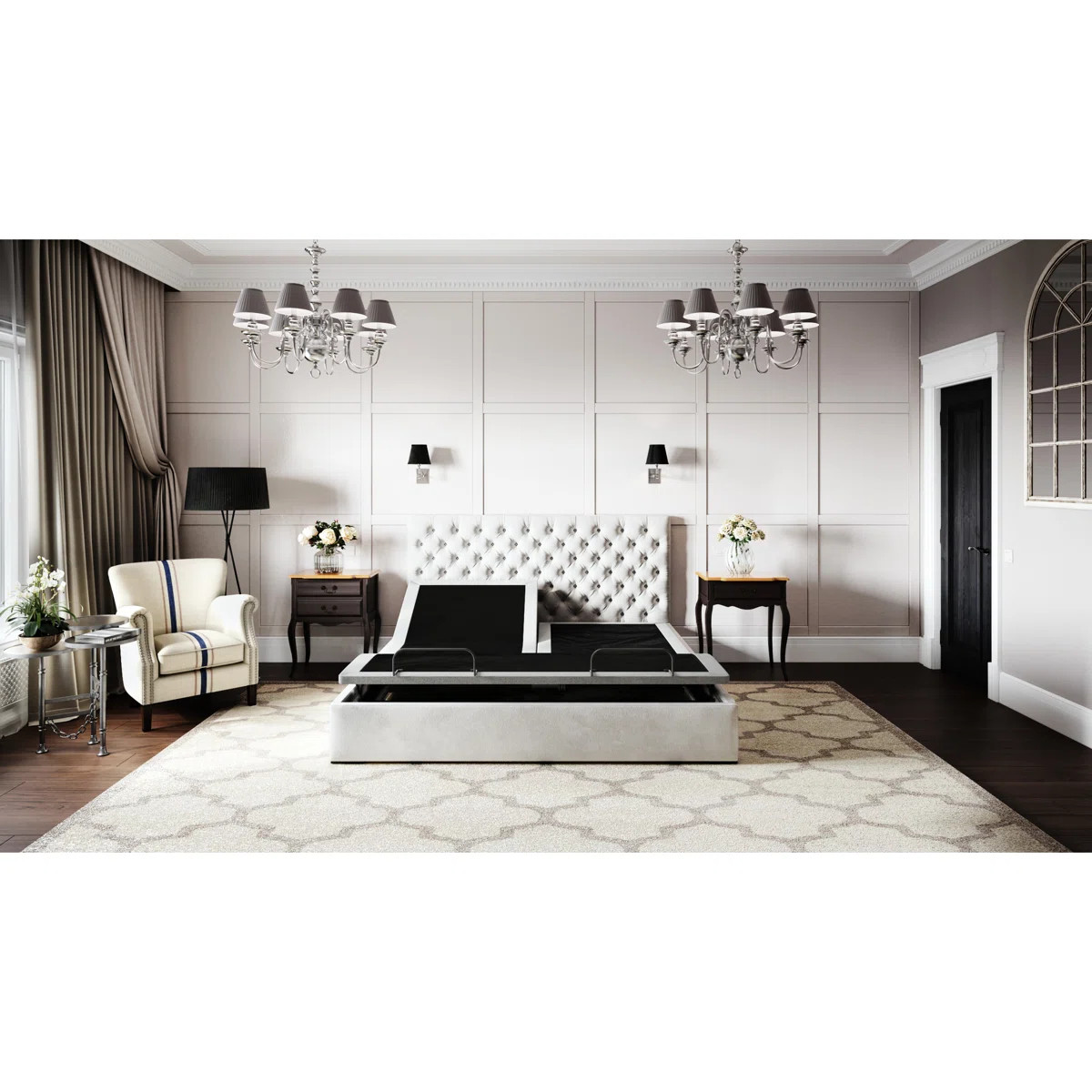 Btx5 Queen Bed Base - Head/Foot Adjustment, 4 Memory Positions, Under Lighting Adjustable Motor 6... | Wayfair North America