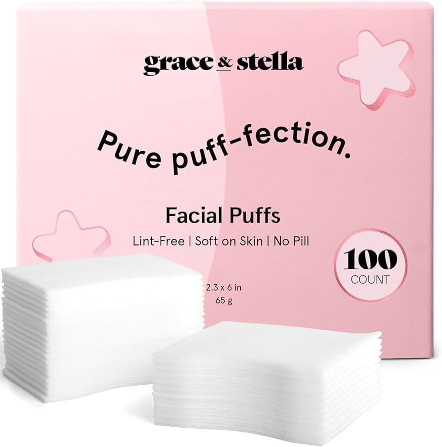 grace & stella Face Pads for Toner, Essence, and DIY Mask (100 Count) - Soft, Lint-Free Makeup Re... | Amazon (US)