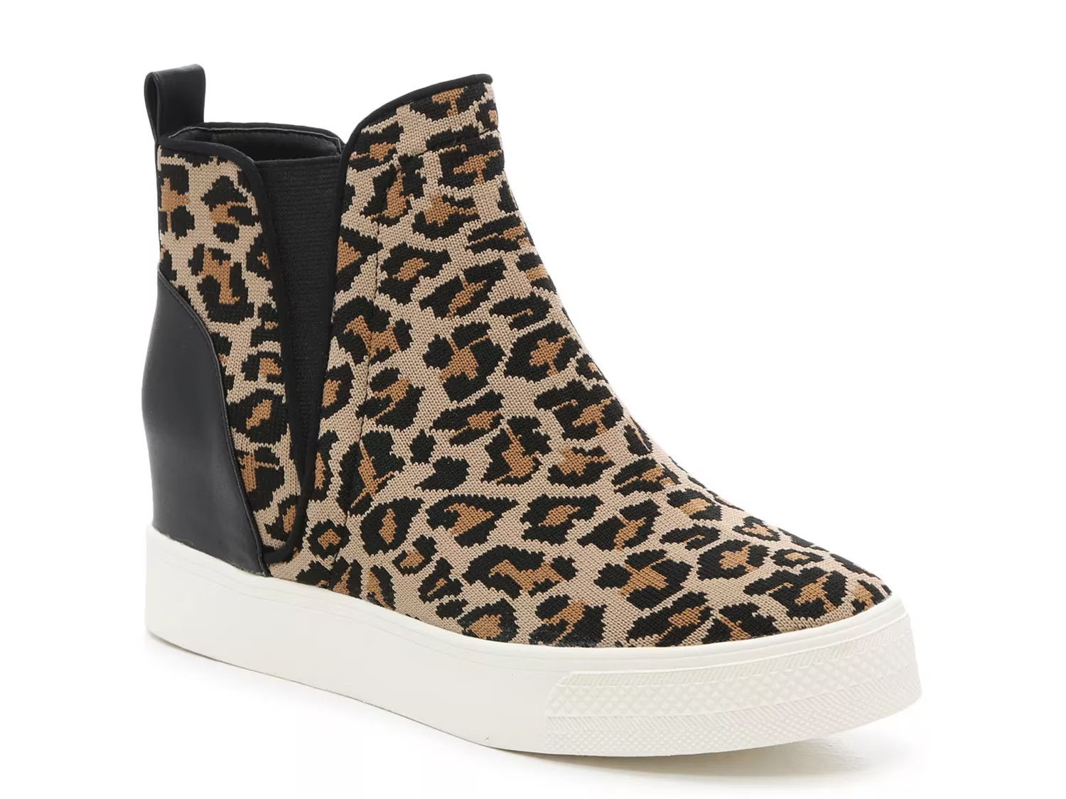 Steve Madden Ditta Wedge High-Top Sneaker - Women's - Light Brown/Black Leopard Print - Size 9 - Boo | DSW