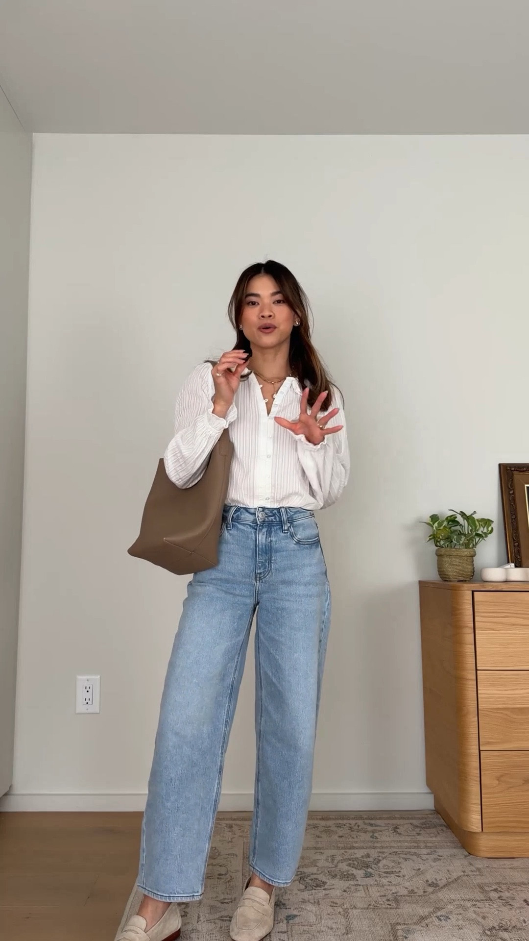 I love that these @Quince barrel jeans are petite friendly!

Sizing info: 
-Quince Embroidered Cotton Ruffle Collar Long Sleeve Blouse (Size XS in White) 
-Quince Bella Stretch Barrel Jeans (Size 24 short in Cool Blue)

petite fashion, get dressed with me, outfit inspiration, ootd, nashville outfit, Nashville influencer, petite style, vacation style, casual outfits, mom style, petite pants, fall outfits, fall outfit info, fall pants, fall outfit idea, fall top, fall sweater, fall shoes, quince, summer top, petite jeans, barrel jeans, quince, quince jeans, quince haul, summer blouse, fall blouse, fall loafers

#LTKootd #LTKSeasonal #LTKPetite