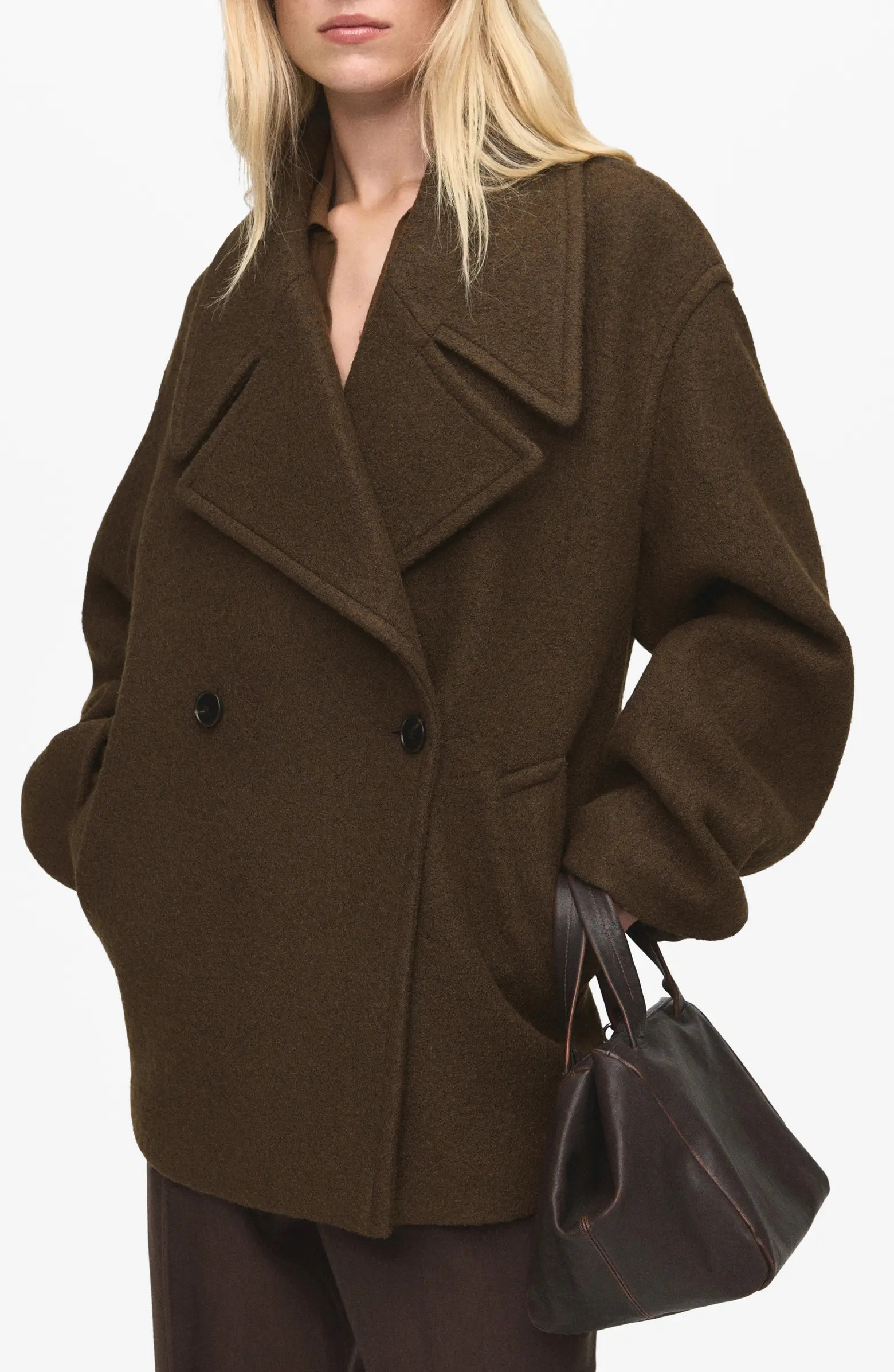MANGO Oversize Wool Blend Coat | Nordstrom | Nordstrom