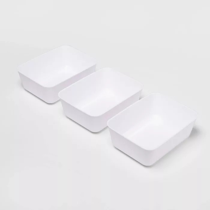 3pk Medium Storage Trays White - Room Essentials™ | Target