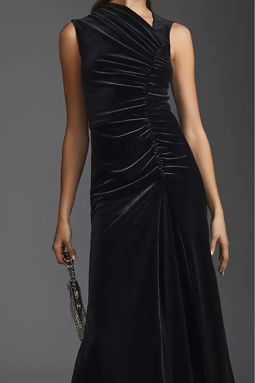 Black velvet midi dress - holiday, wedding, black tie, formal 

#LTKSeasonal #LTKwedding #LTKHoliday