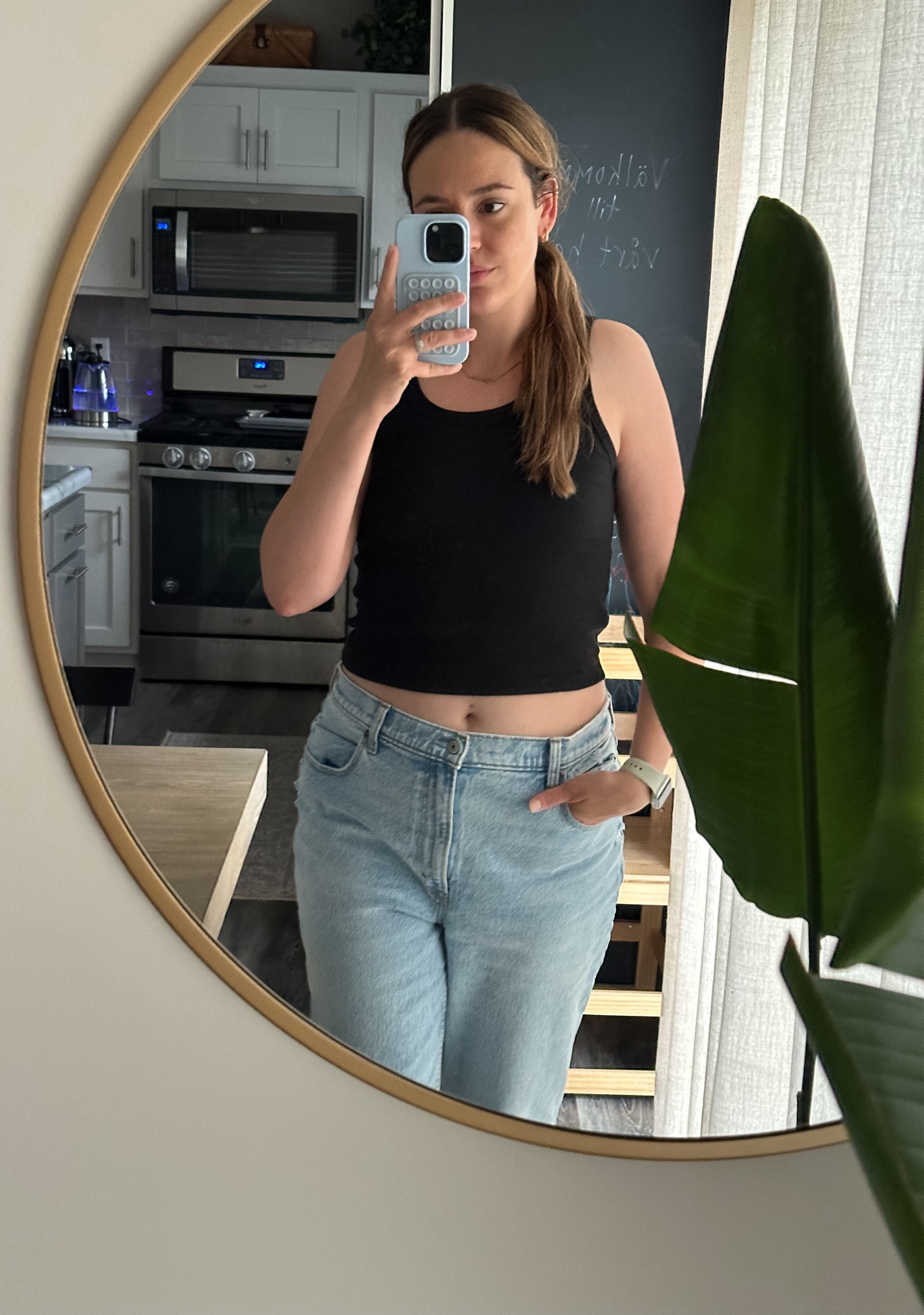 Black tank top, jeans, gold mirror, home decor, simple clothes. Time capsule wardrobe. Sale

#LTKSummerSales #LTKStyleTip #LTKHome