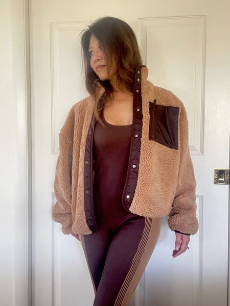 Fabletics jumpsuit and winter teddy jacket that will keep you warm and stylish.  I’m wearing a small in both.

#LTKtravel #LTKfitness #LTKstyletip