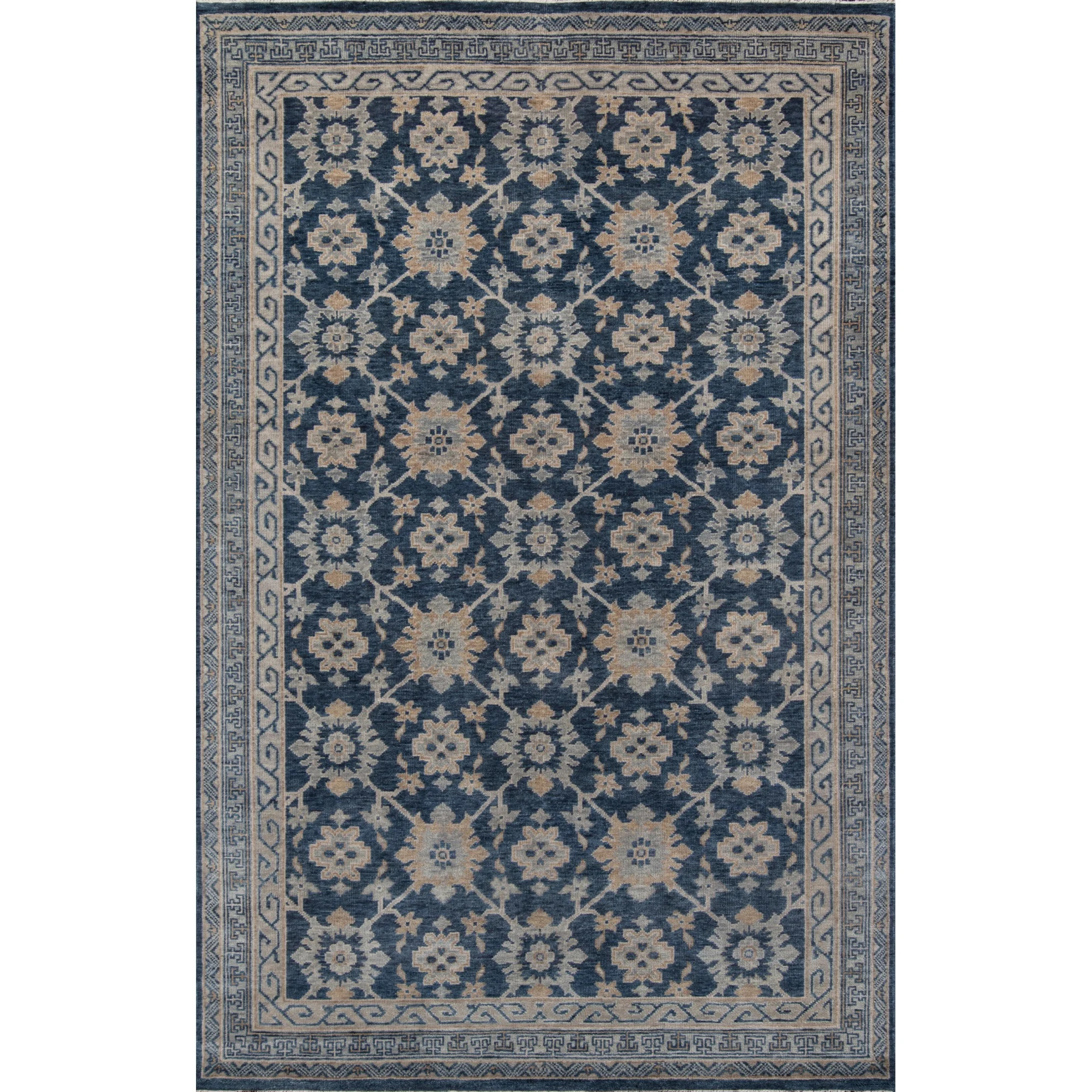 Momeni Banaras Hand Knotted Wool Blue Area Rug 5'6" X 8'6", | Walmart (US)