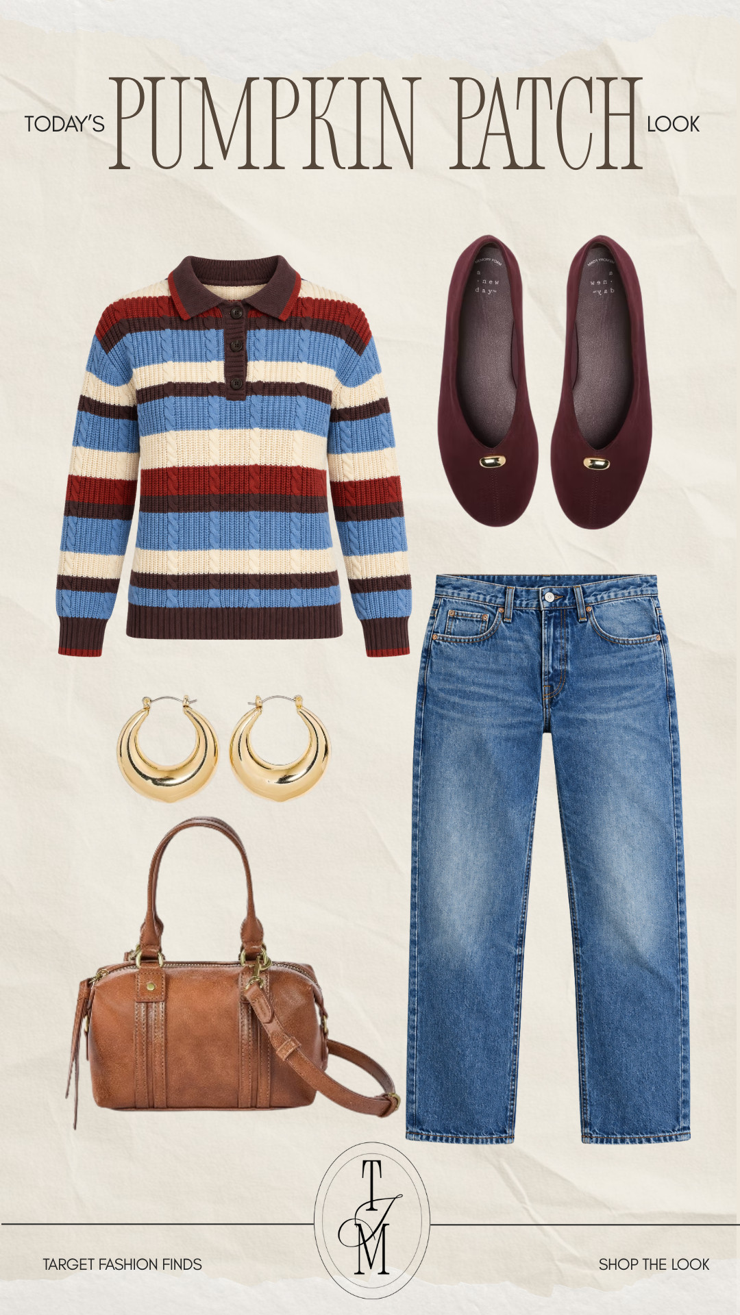 The cutest little pumpkin patch outfit 🍂 I love the striped sweater with the burgundy flats and classic denim — comfy, colorful, and so easy for a fall day out. Everything is from Target!
fall outfits women over 50, wedding guest dress summer, fall wedding guest dresses, fall dresses, date night outfits, fall fashion hauls, fall decor, country concert outfits, business casual workwear, halloween decor 

 #LTKootd #LTKSeasonal #LTKWorkwear