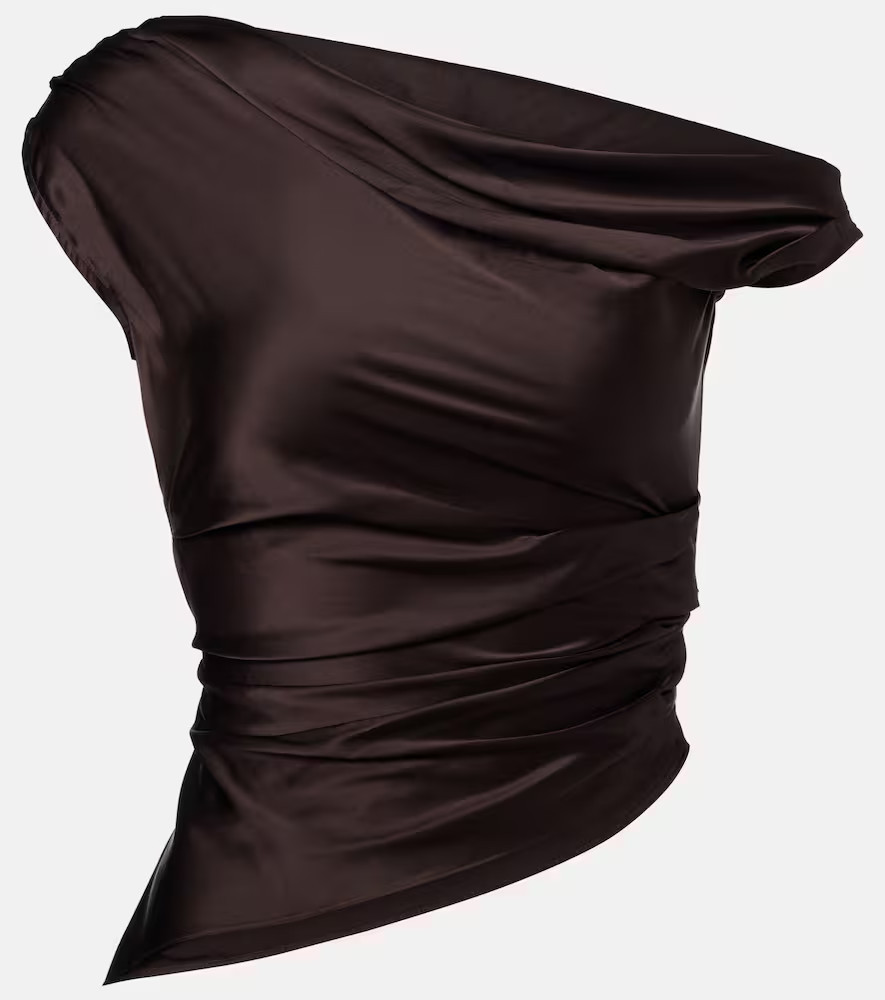 Staud Phare one-shoulder silk-blend satin top | Mytheresa (US/CA)