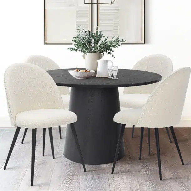 Bende Look Fabric Dining Chairs, Set Of 4 (Set of 4) | Wayfair North America