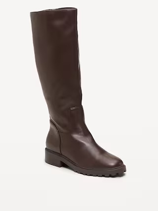 Faux-Leather Tall Boots for Women | Old Navy (US)