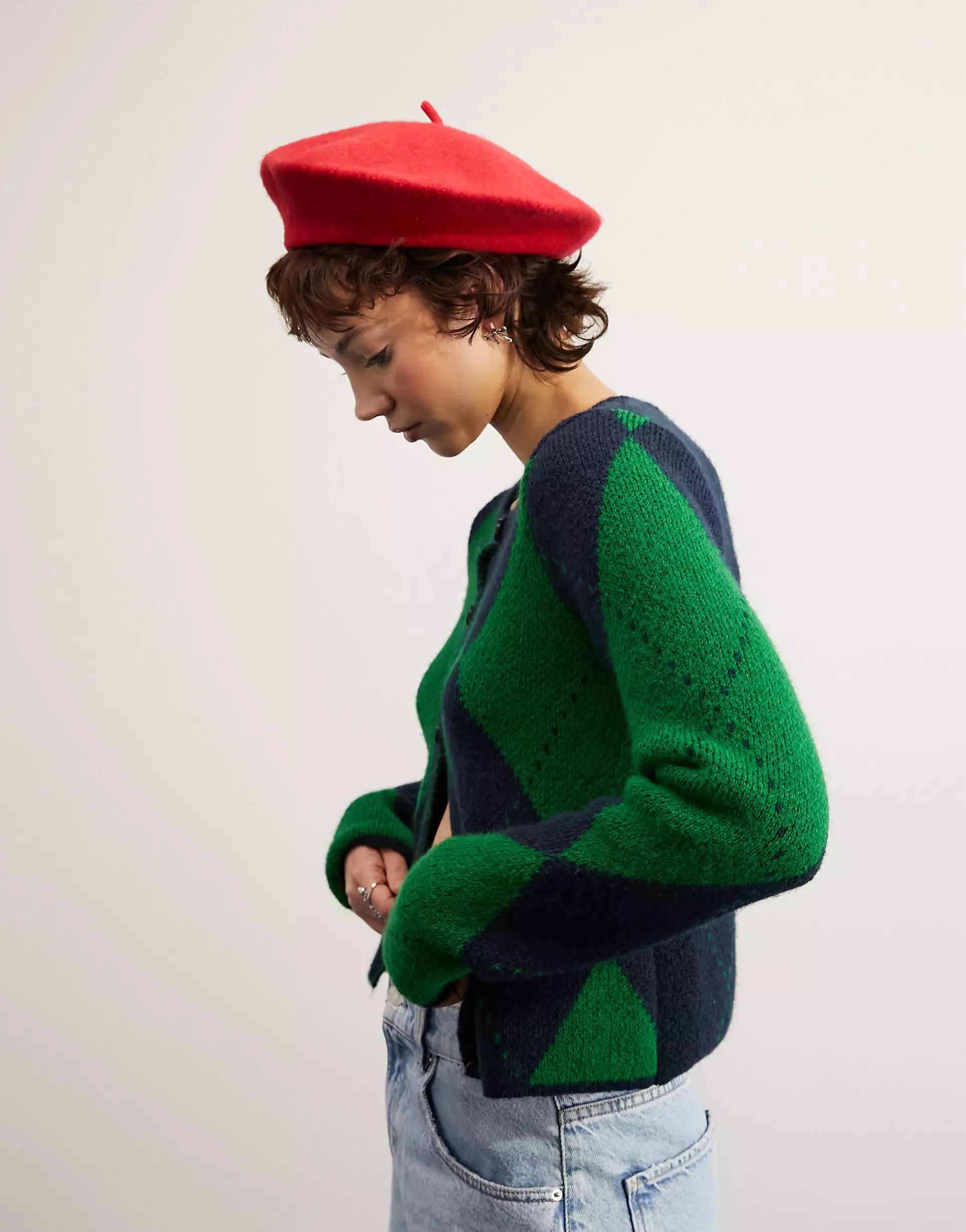 ASOS DESIGN wool beret with improved fit in red | ASOS (Global)