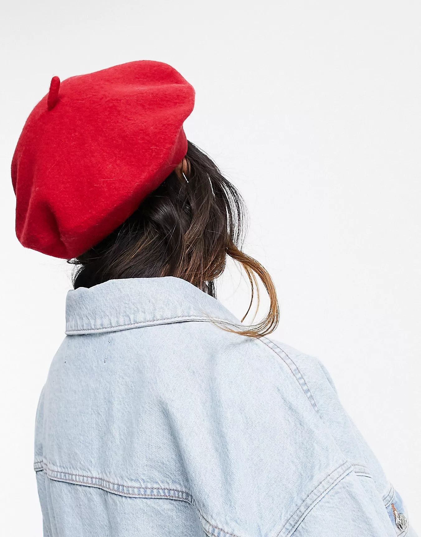 ASOS DESIGN wool beret with improved fit in red | ASOS (Global)