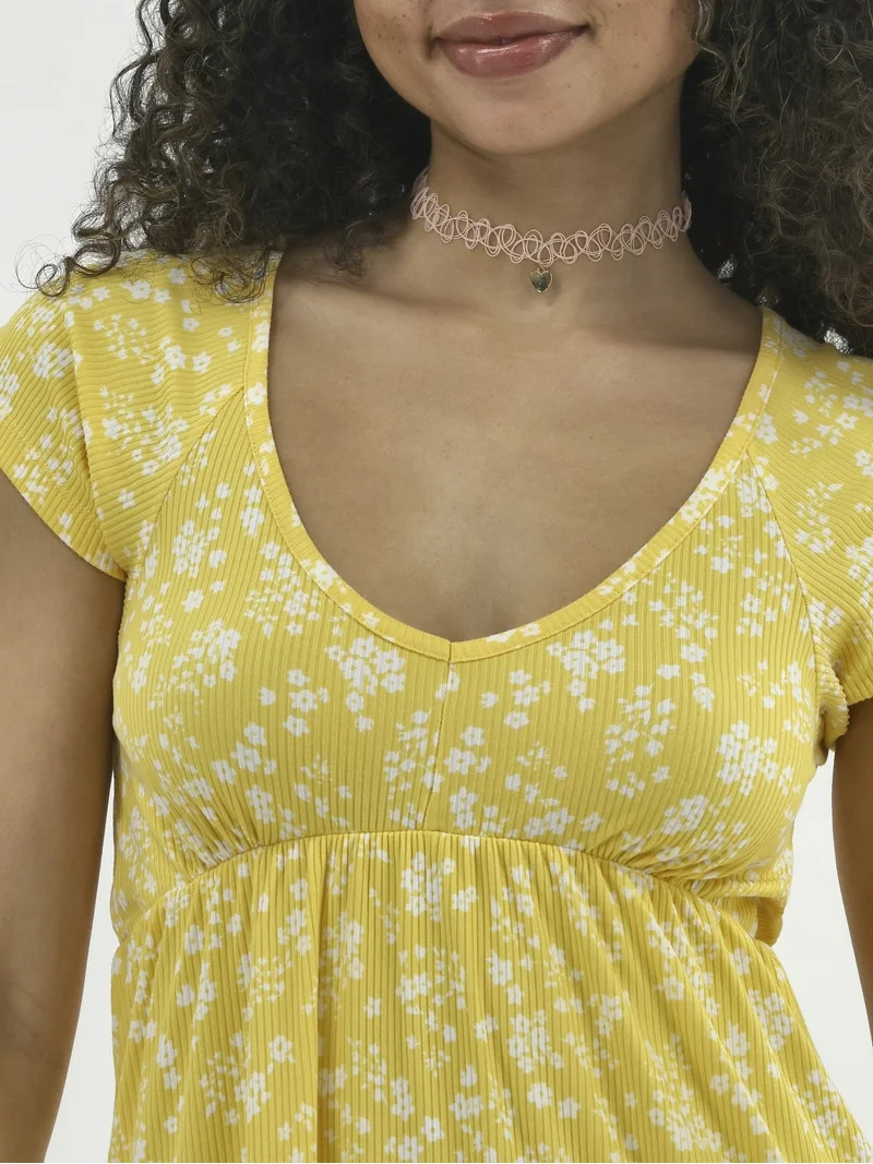 No Boundaries Babydoll Mini Dress, Women's | Walmart (US)