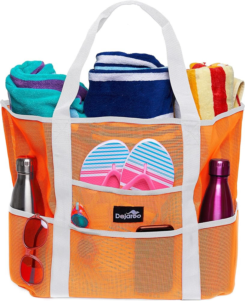 Dejaroo Mesh Beach Bag - Lightweight Tote Bag For Toys & Vacation Essentials | Amazon (US)