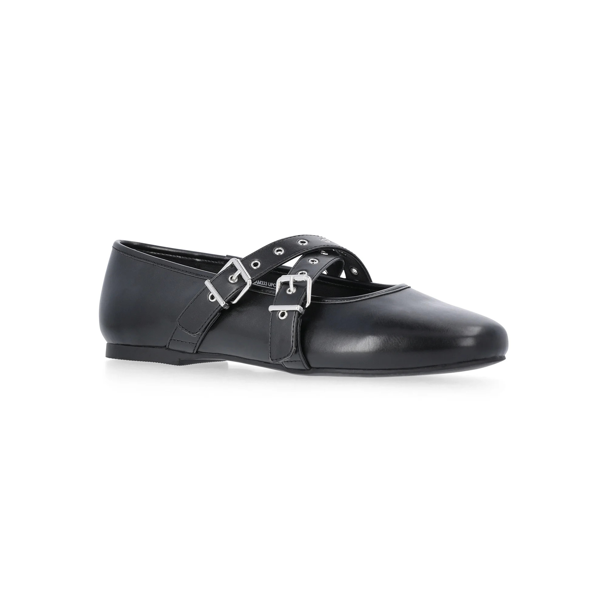 No Boundaries Mary Jane Ballet Flats with Cross-Band Buckle Strap, Women’s | Walmart (US)