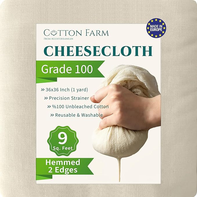 Cotton Farm Grade 100 XL Cheese Cloths - Straining & More; 36x36 Inch; 100% Unbleached Cotton Che... | Amazon (US)
