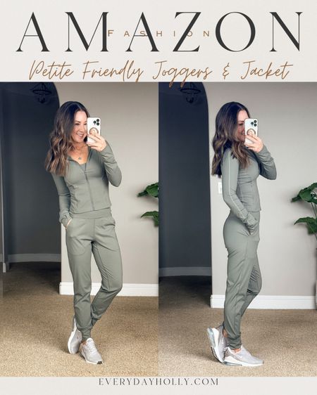💥Sale 22% off Amazon Petite friendly high waisted  joggers XS grey sage & cropped jacket with zipper pockets and thumbholes XS grey sage, sports bra XS grey sage favorite the best perfect activewear for spring, summer, fall, nike airmax 270 in grey go up a 1/2 size.
#ltkfitness

#LTKfindsunder50 #LTKsalealert #LTKstyletip