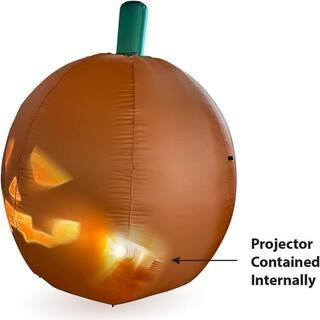 Jabberin Jack Giant 5 ft. Inflatable Talking Animated Pumpkin with Built-in Projector and Speaker... | The Home Depot