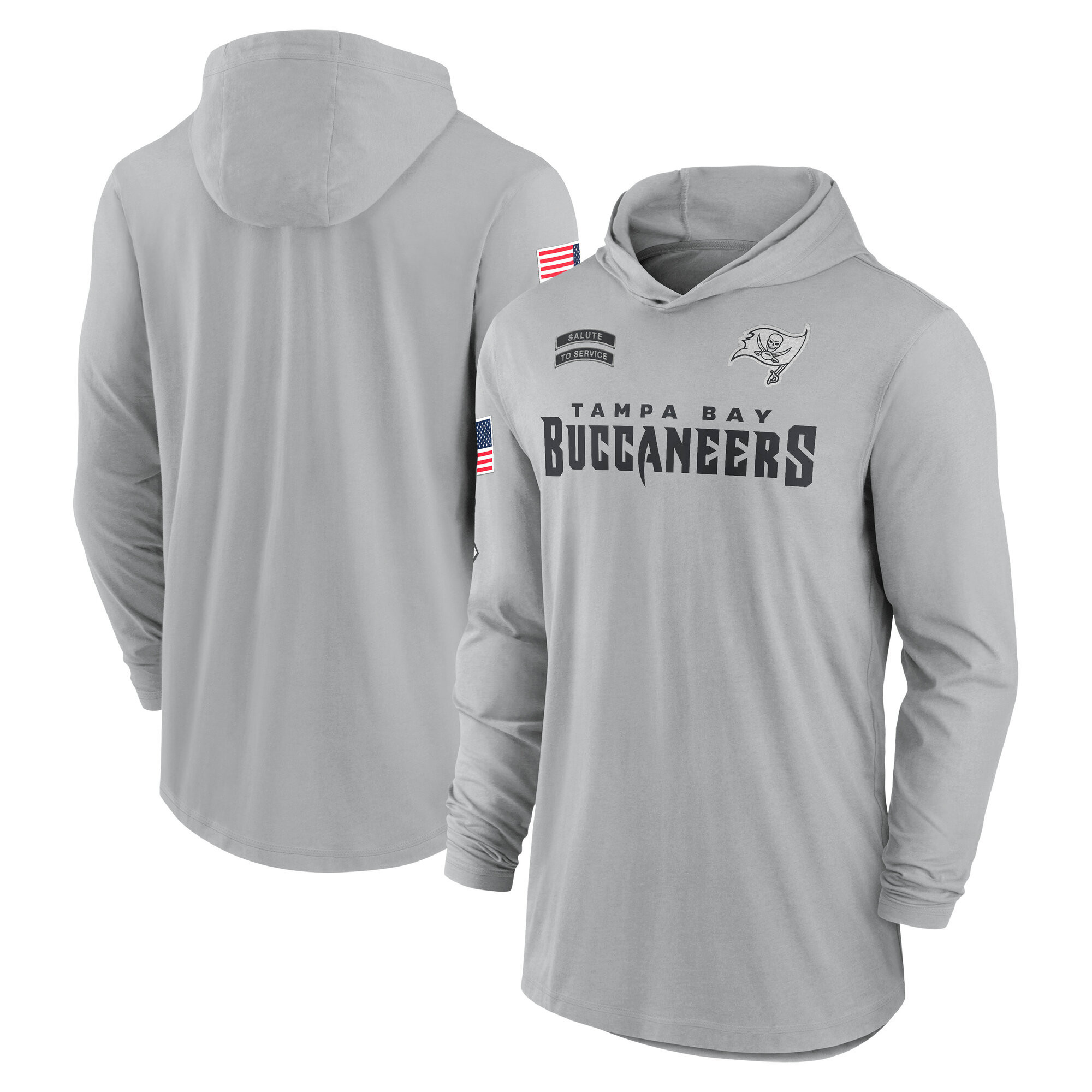 Men's Nike Gray Tampa Bay Buccaneers 2024 Salute to Service Lightweight Dri-FIT Long Sleeve Hoodie T-Shirt | Fanatics