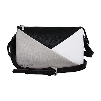 Tahari Pearson Pleated Triple Compartment Crossbody Bag, Color: Black Block - JCPenney | JCPenney