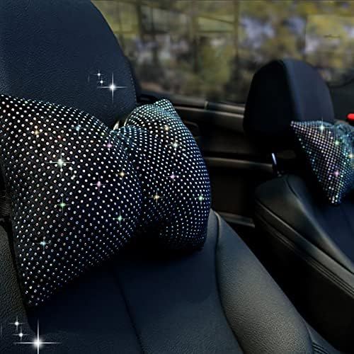 ChuLian 2 PCS Bling Car Pillow, Rhinestones Bowknot Neck Pillow, Car Headrest Neck Cushion Pillows,  | Amazon (US)