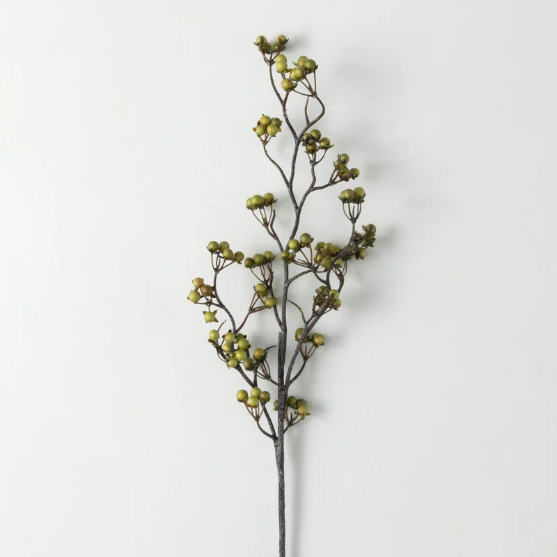 28" Artificial Green Berry Twig Christmas Spray, Green | Wayfair North America