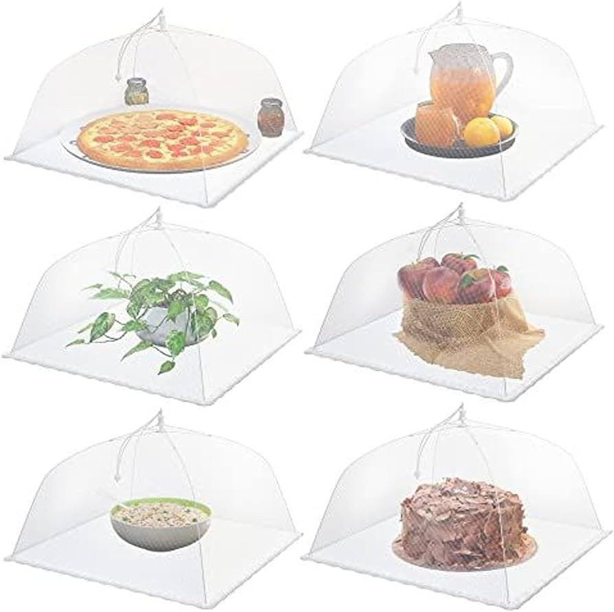 Amazon.com: Simply Genius Pop-Up Mesh Food Covers - 17 x 17 in, White, 6 Pack, Large & Tall - Reu... | Amazon (US)