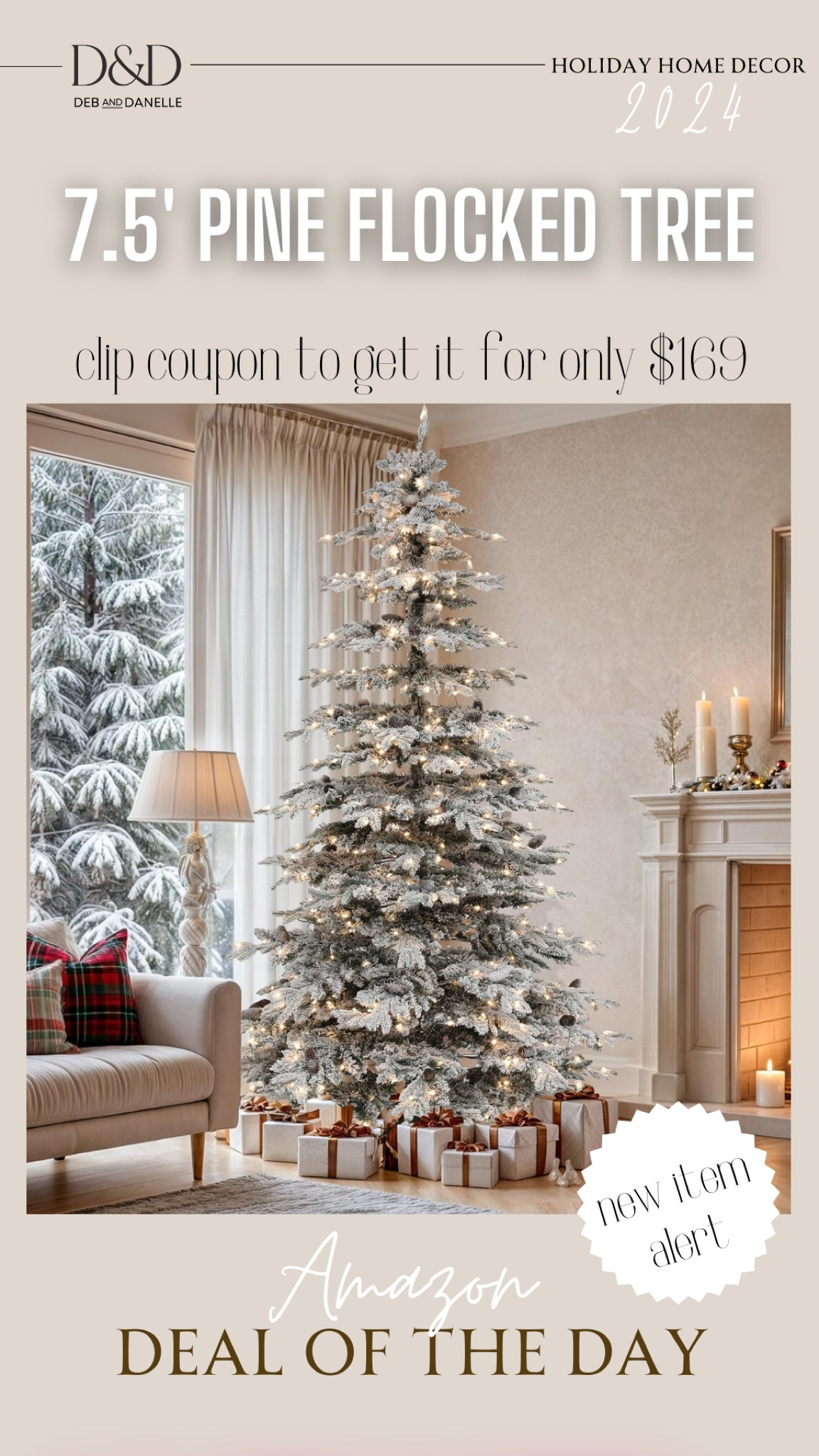 This 7.5’ pre-lit pine flicked artificial Christmas tree currently has a coupon for an additional $30 off on Amazon. I’m loving these sparse trees. 

#LTKSaleAlert #LTKHome #LTKHoliday