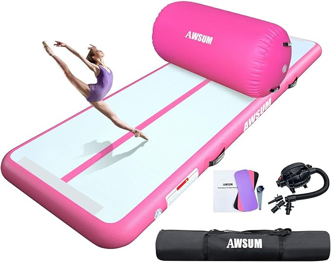 AWSUM Inflatable Air Gymnastics Mat 10ft/13ft/16ft/20ft/23ft Training mat 4/8 inches Thick tumbli... | Amazon (US)